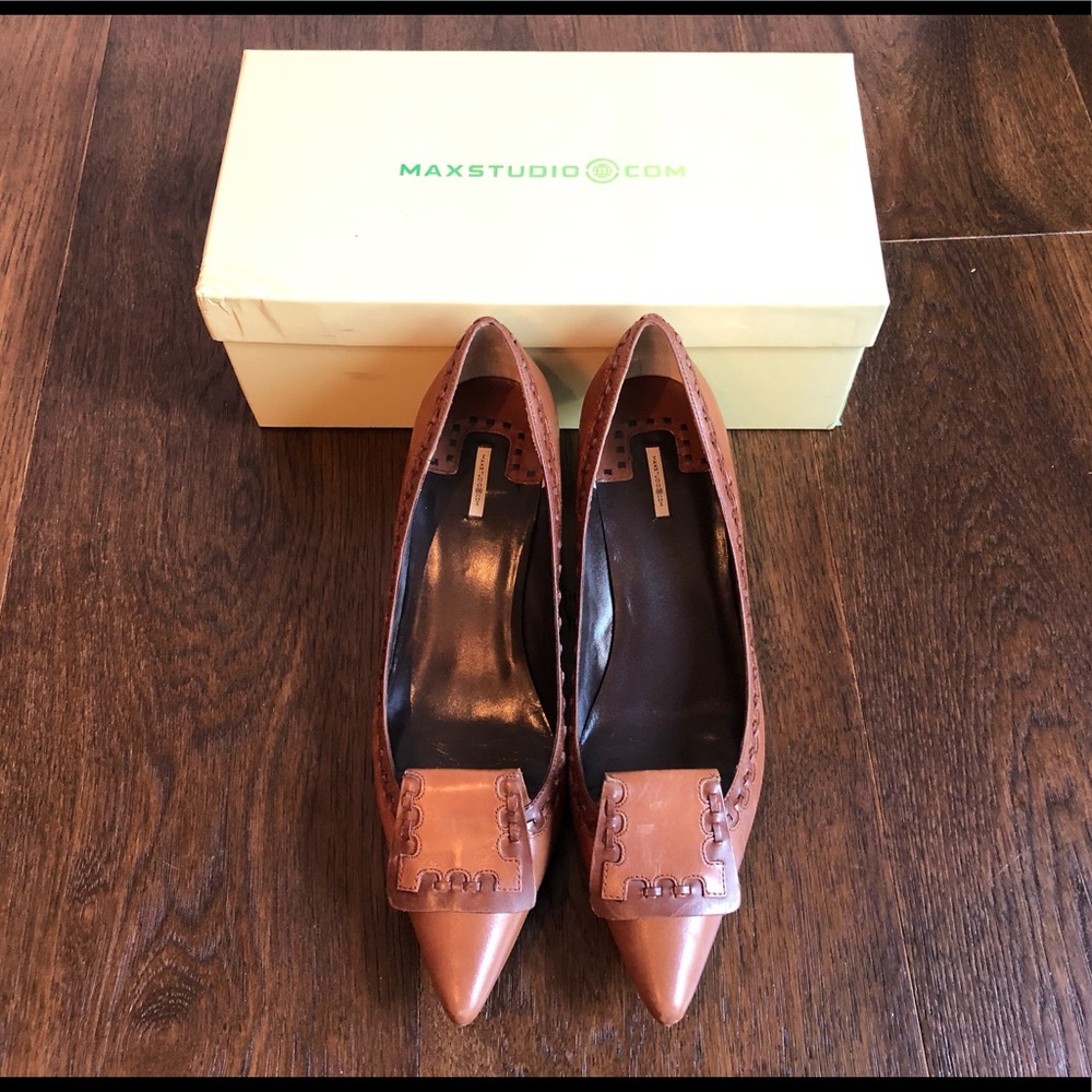 Max Studio Ivanhoe camel leather heels size 10M